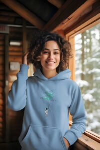 winterwear-mockup-of-a-smiling-woman-generated-by-ai-wearing-a-hoodie-in-a-cabin-m36110