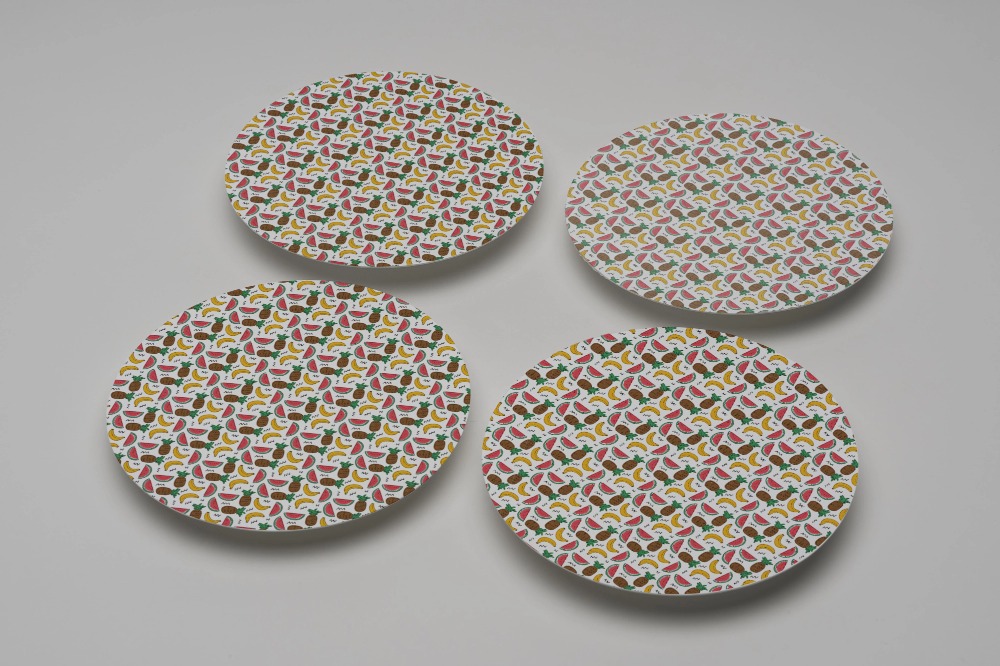 Close up on circle flyer design mockup