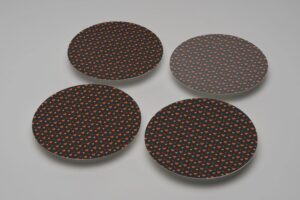 Close up on circle flyer design mockup