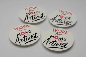 Close up on circle flyer design mockup