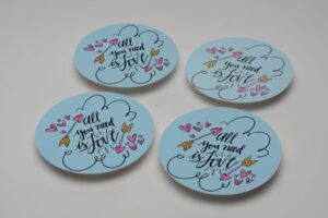 Close up on circle flyer design mockup