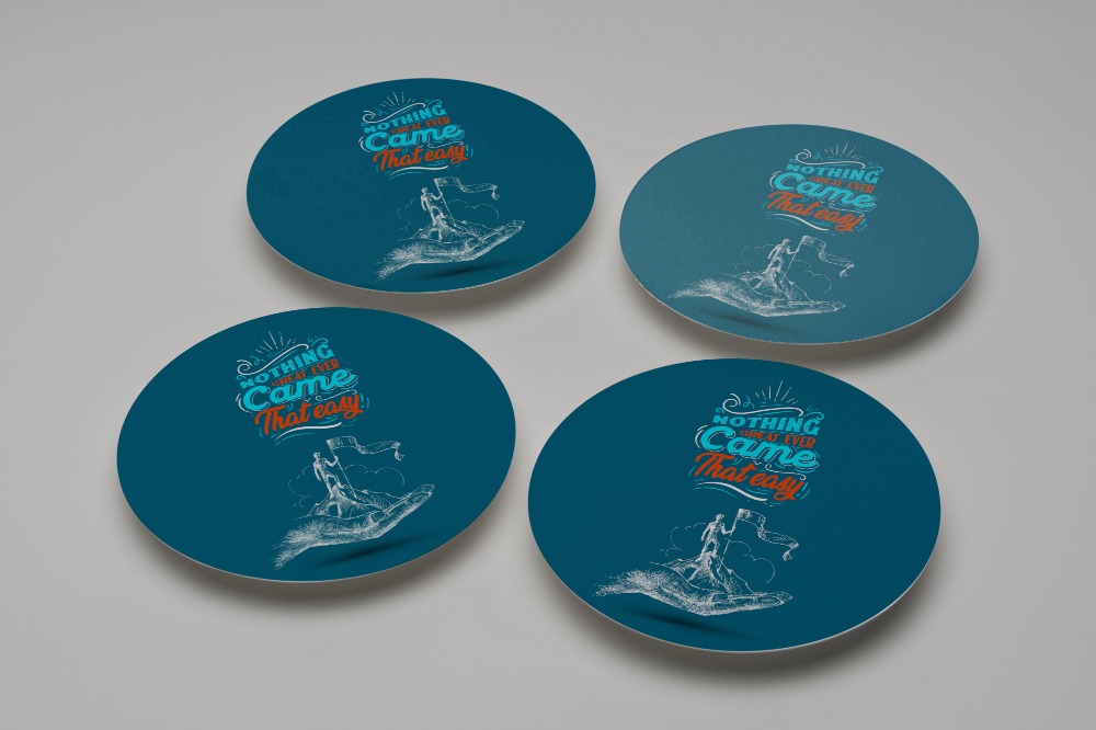 Close up on circle flyer design mockup