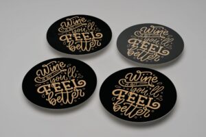 Close up on circle flyer design mockup