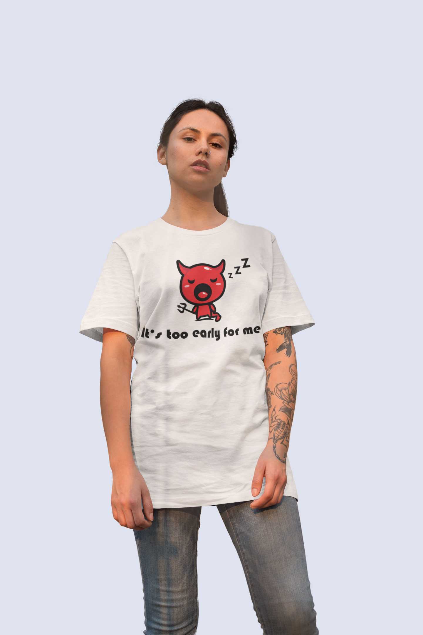 transparent-unisex-tee-mockup-of-a-serious-woman-looking-down-at-the-camera-25280